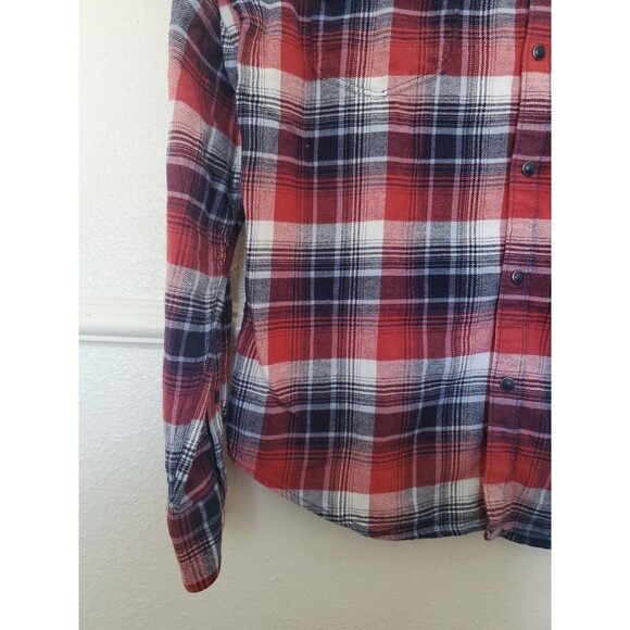 Lucky Brand Shirt Mens M Pearl Snap Saturday Stretch Flannel Western Plaid Bloke - Picture 7 of 16